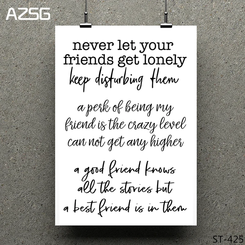 

AZSG Friendly Admonish Clear Stamps/Seals For DIY Scrapbooking/Card Making/Album Decorative Silicone Stamp Crafts