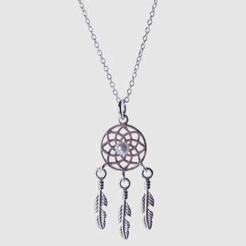 

Amorita boutique silver925 gold and silver color dreamcatcher necklace collarbone chain necklace