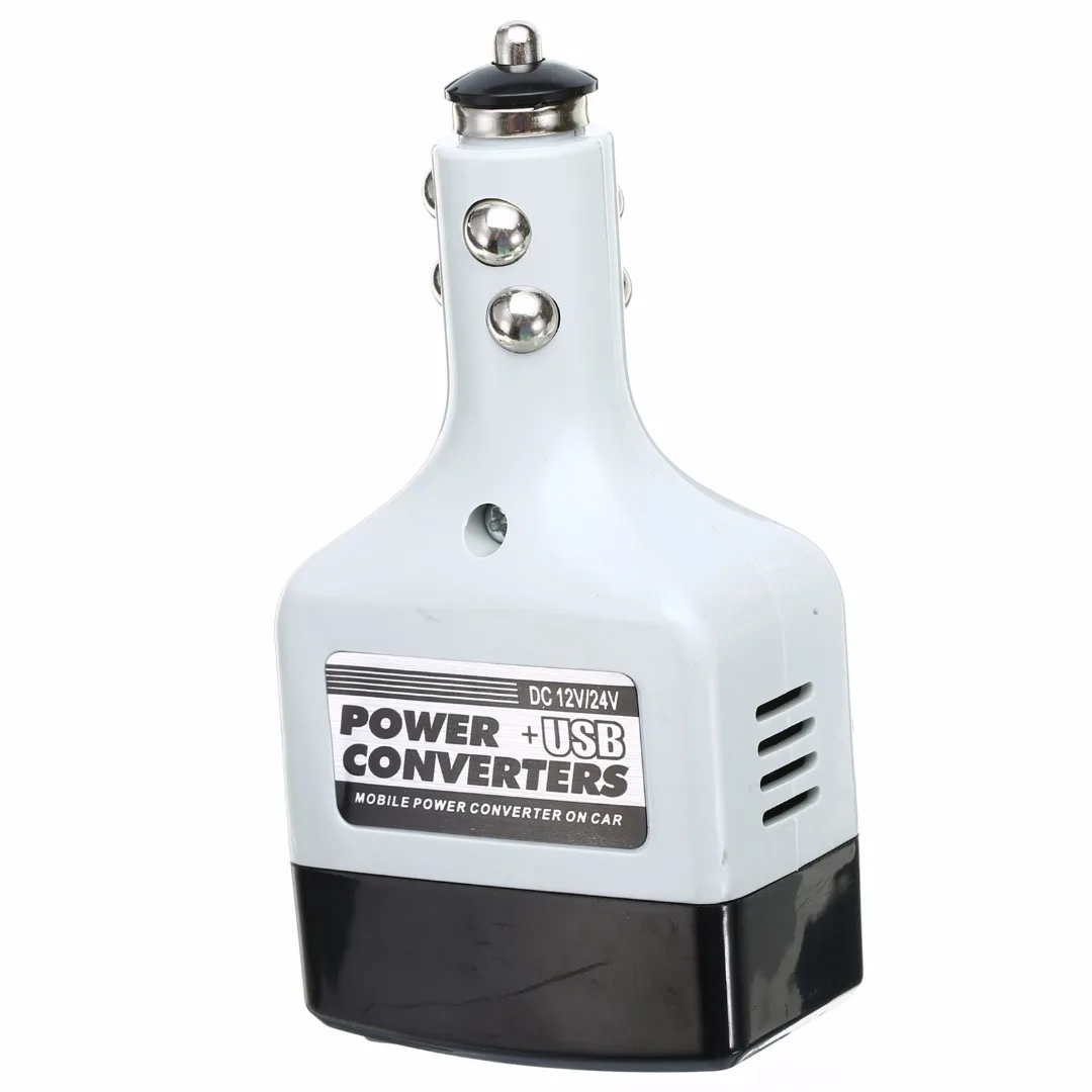 Car Mobile Auto Power Converter Inverter Adapter DC 12/24V to DC 220V USB 12V Universal USB Charger For Phone