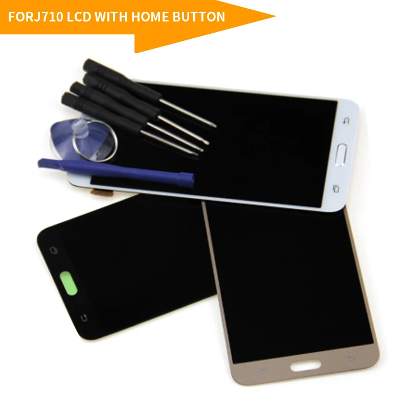 

Adjust Brightness LCD for Samsung Galaxy J7 2016 J710 SM-J710FN LCD Display Touch Screen Digitizer Assembly for J710A J710M+Tool