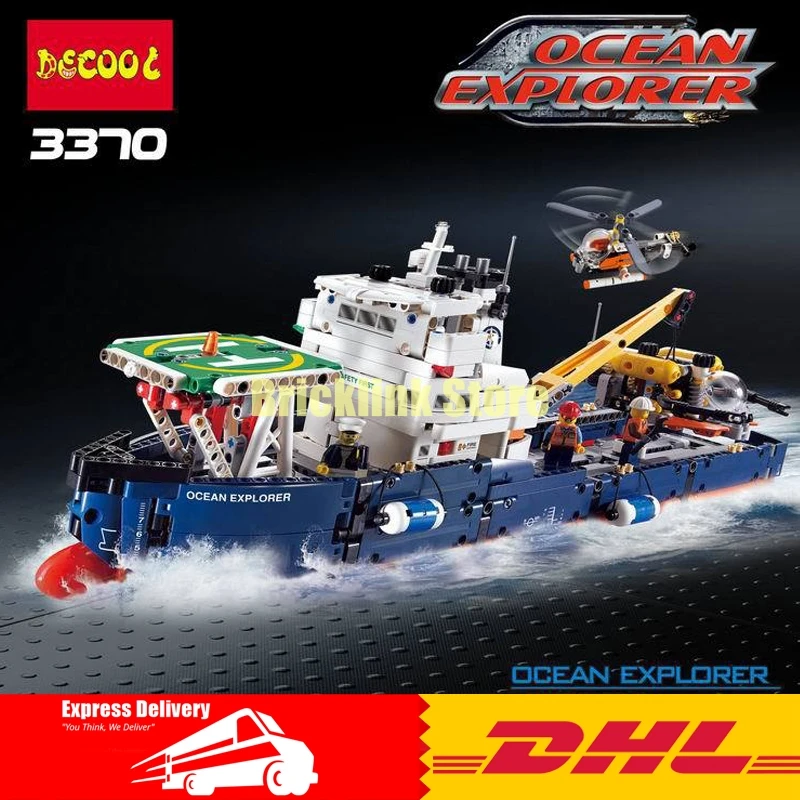 

DHL Decool 3370 1342Pcs 2in1 Technic Series Ocean Explorer Building Block Compatible 42064 Brick Toy