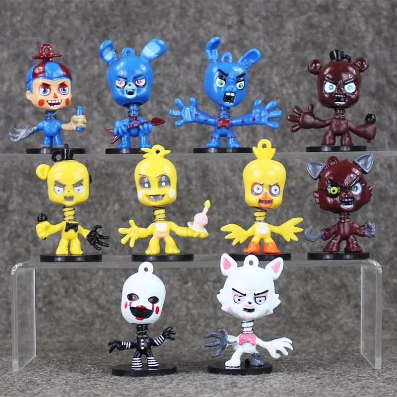 

Hot Sale 10Pcs/Set Five Nights At Freddy's figure FNAF Chica Bonnie Foxy Freddy Fazbear Bear Doll PVC Action Figures Toy