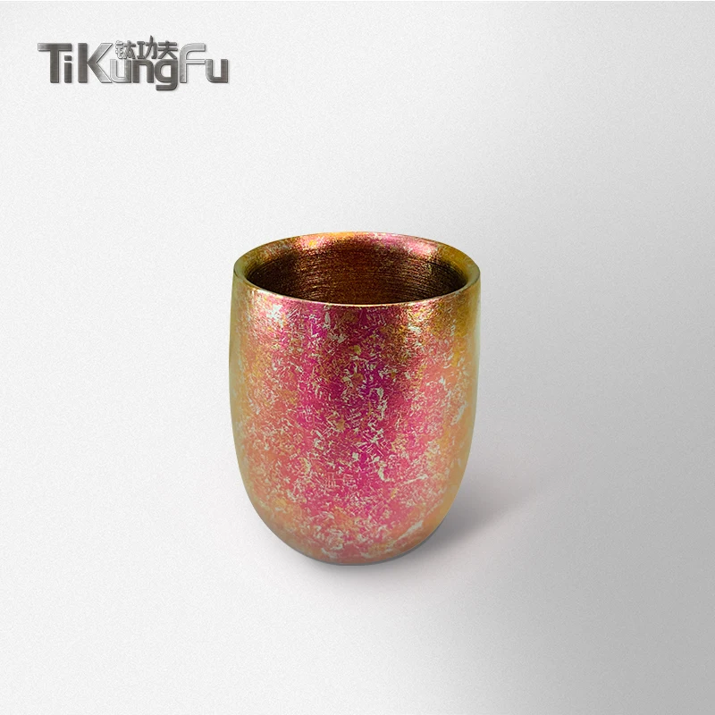 

Pure Titanium Double-wall Tumbler Japanese Gift Rose Vacuum Water Cup Beer Coffee Tea Sake Tikungfu Hot Sale Free Shipping
