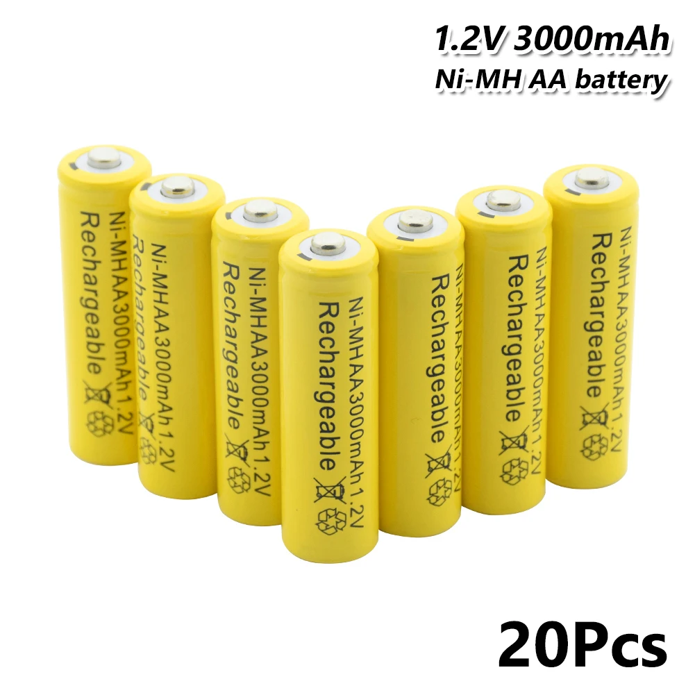 

20Pcs Torch LED Flashlight Rechargeable Ni-MH AA Battery 3000mAh 1.2V Cellfor Laser Pen LED Flashlight Cell battery holder