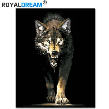 

ROYALDREAM The Wolf Is Coming DIY Painting By Numbers Kit Paint On Canvas Painting Calligraphy For Home Decor