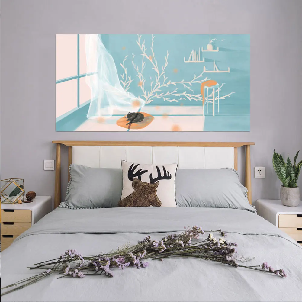 

3d Bright Sky Scenery Full Square Painting Bed Headboard Landscape Wall Sticker Wallpaper Kids Children Bedroom Home Decoration