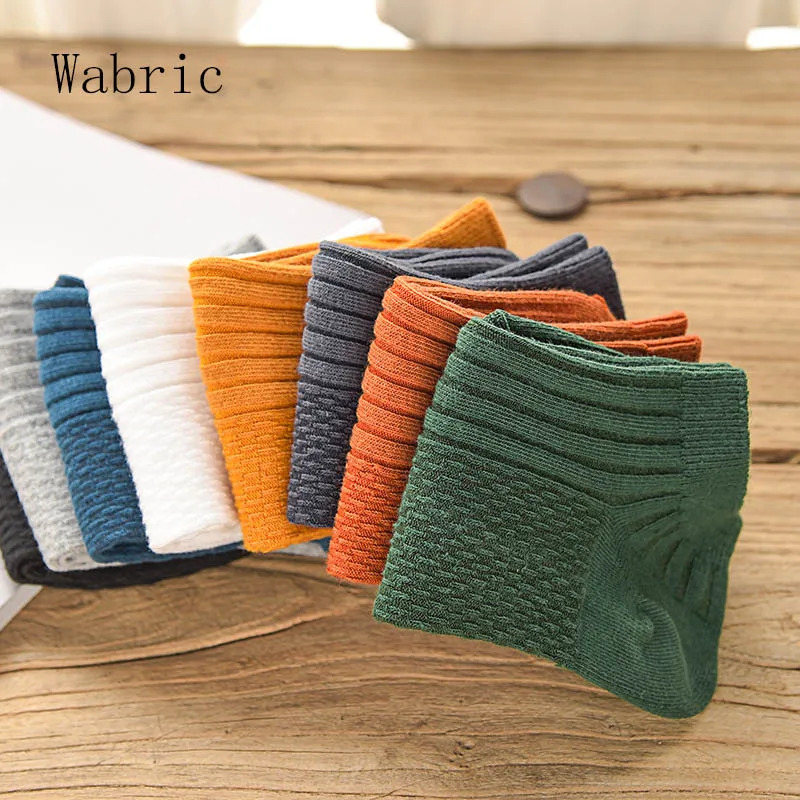 

Wabric Men's Socks Double Needle Retro Color Short Tube Socks Spring and Summer Men's Cotton Socks XS-M-14 10 Pairs