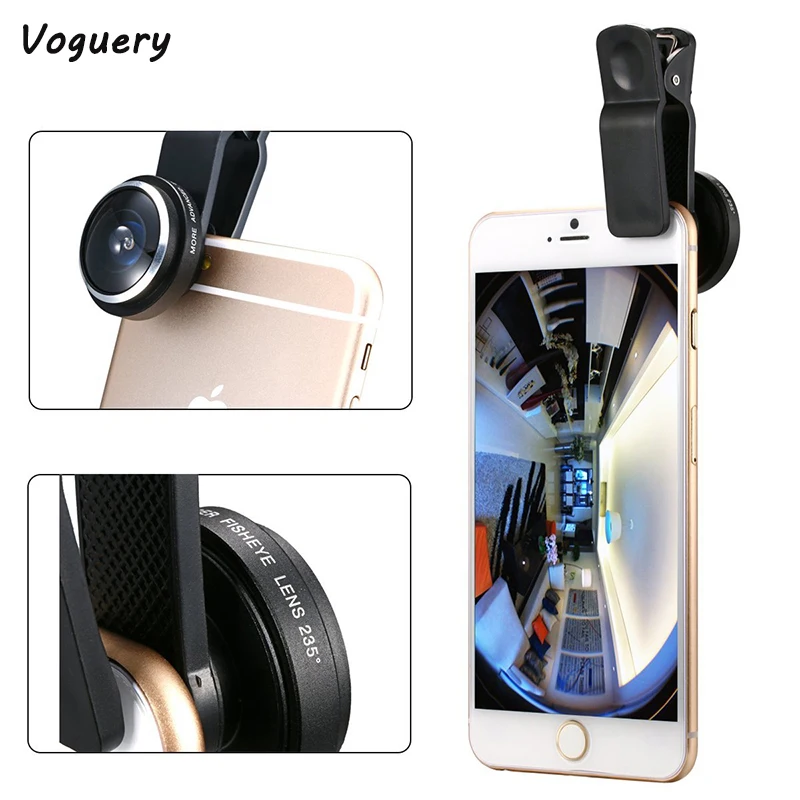 

Universal Detachable Fisheye Clip Mobile Phone Lens Camera Kits 235 Degree Fish Eye Lens for iPhone / Samsung / Xiaomi / Sony/LG