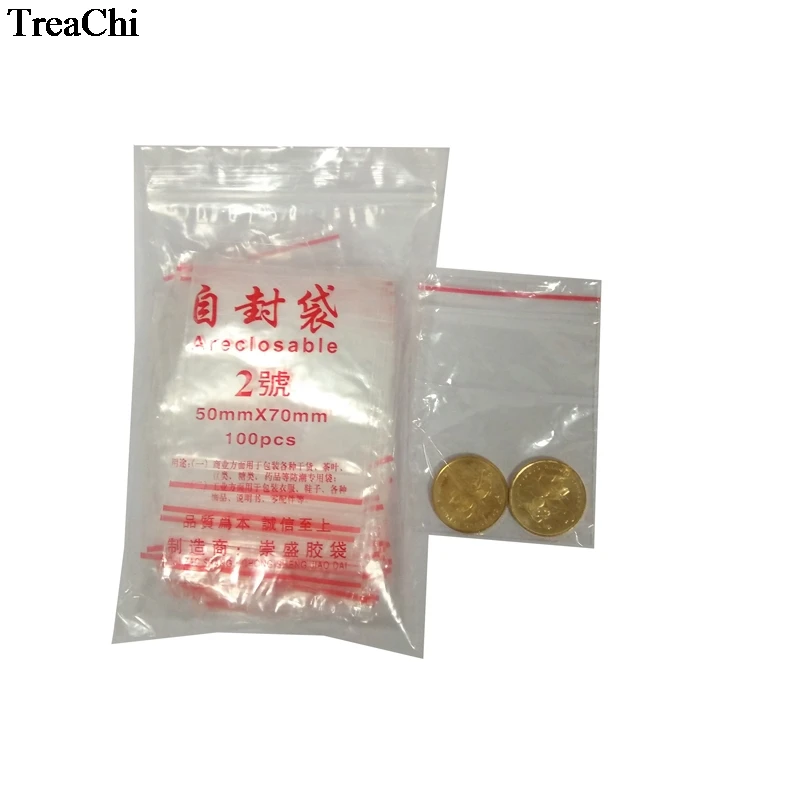 Wholesale 100Pcs 6C Transparent PE Zip Lock Domestic Coin Food Card Gift Packaging Bags DIY Beads Jewelry Storage Bags