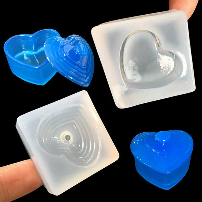 Mini Heart-shaped Storage Box Liquid Silicone Mold DIY Resin Jewelry Mold Resin Molds For Jewelry