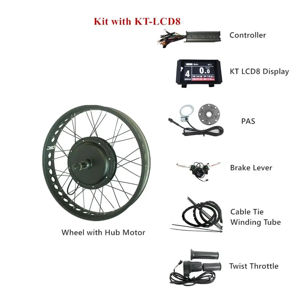 Fat, фара для электровелосипеда в Conversion Kit с LCD8 Дисплей для 4,0 шин 250/250/500/750/1000/1500 Вт снег электро велосипед заднее колесо, конверсионный набор