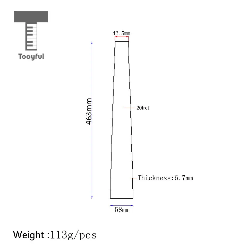 Rosewood 20 Frets Fretboard Fingerboard for 41 Inch Acoustic Guitar Replacement