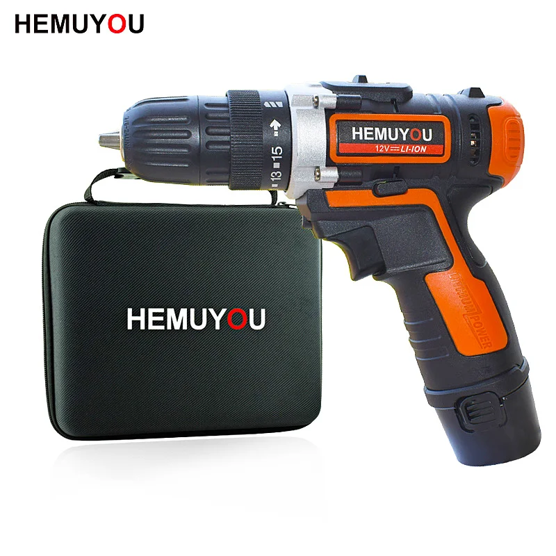 

12V cordless electric screwdriver mini electric drill dual speed + smart battery display home good helper