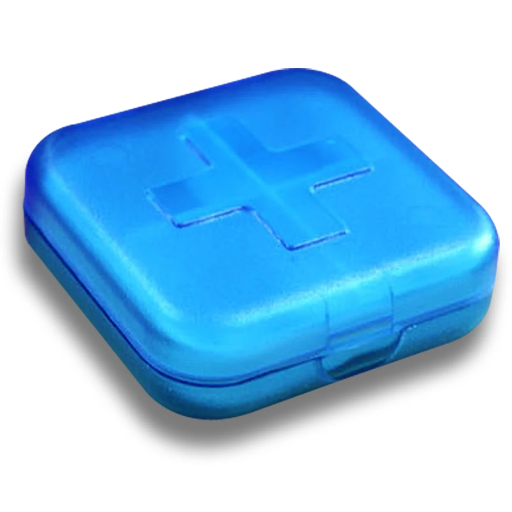 

New 4 Slot Health Medicine Case Portable Organizer Blue Dropshipping DFA