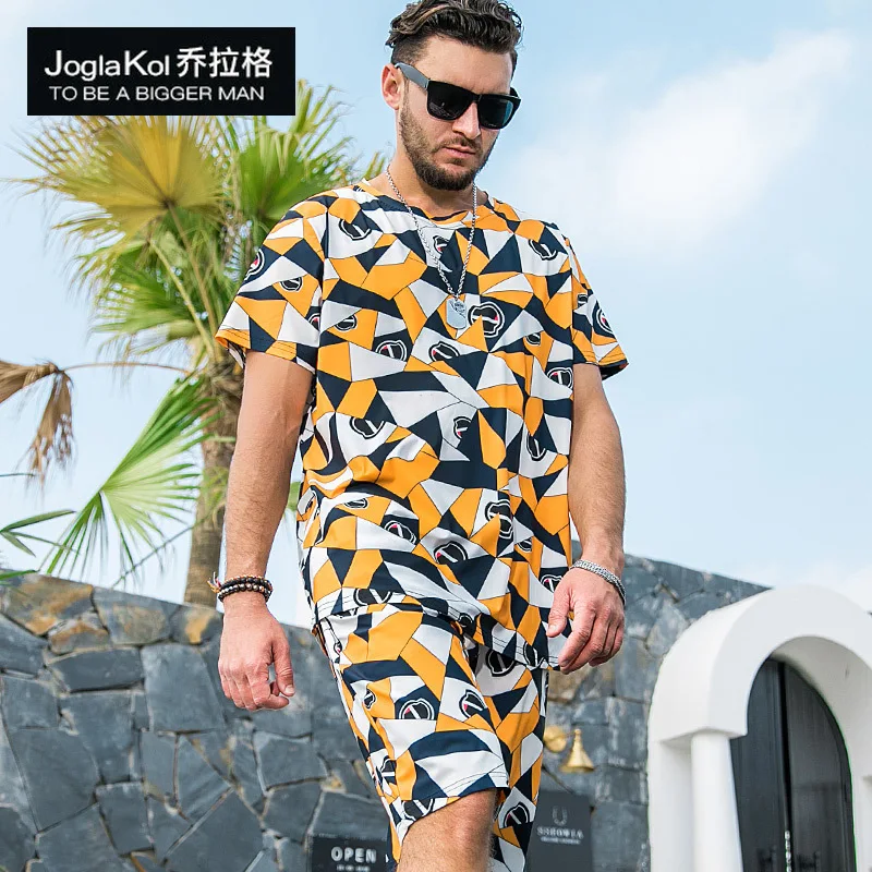 

Large size men's shorts, short sleeves, fashion, leisure beach sets, T-shirts.