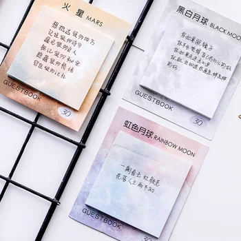 

6 pcs Planet memo pad Baeutiful sticky note set Decorative rainbow color moon earth memo Stationery Office School supplies FM341