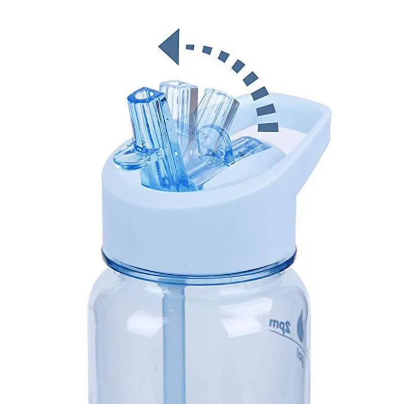 

Hot 720ml Sports Water Bottle Large Capacity Silicone Straw Outdoor Gym Kettle MCK99