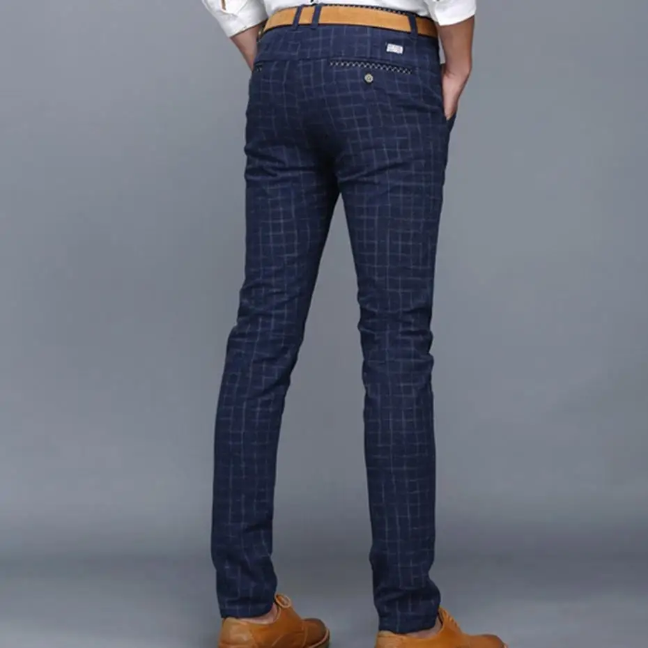 Мужская одежда брюки Англия плед Бизнес повседневное Slim Fit Pantalon A Carreau Homme классический винтажный клетчатый костюм брюки для свадьбы