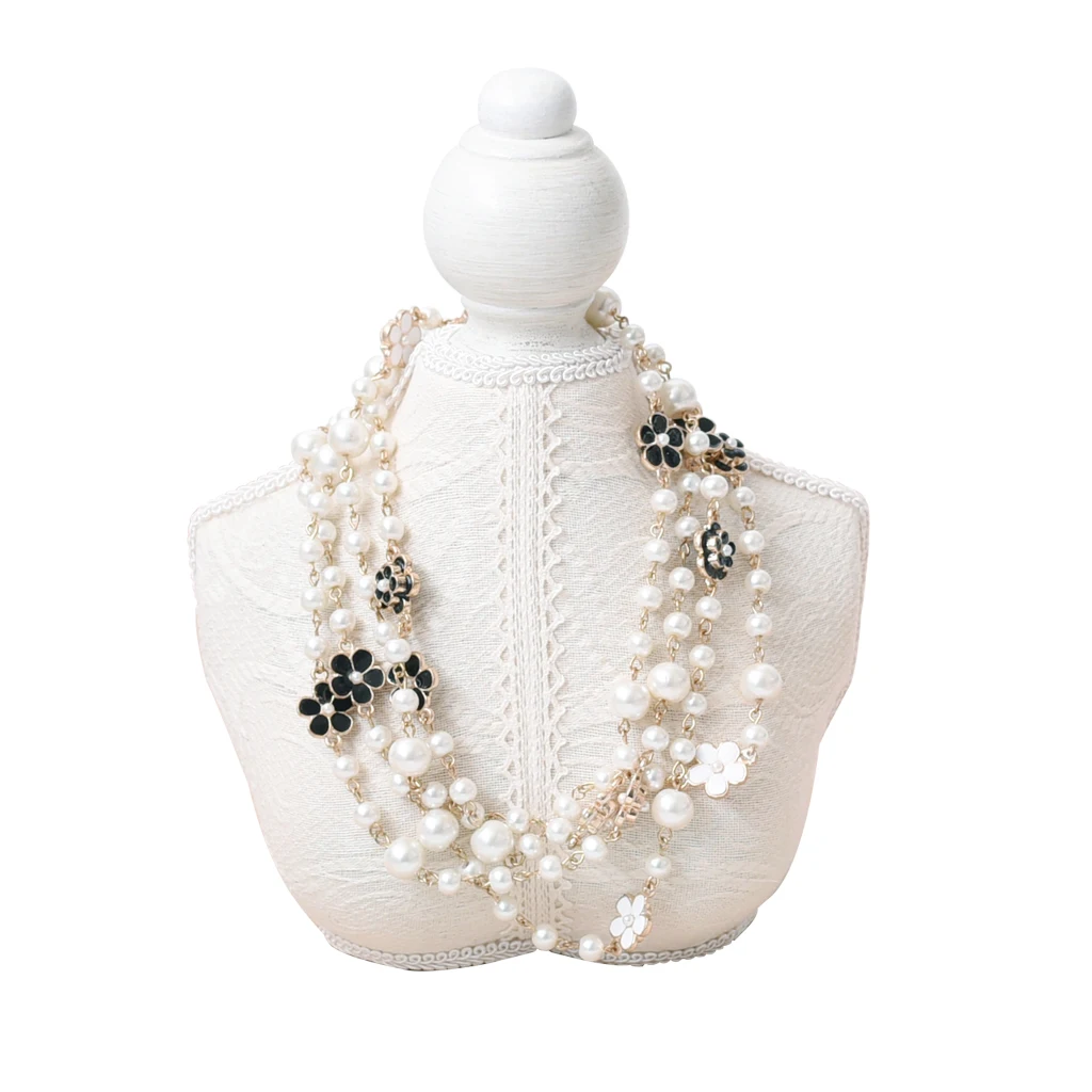 Vintage Wooden Lace White Mannequin Jewelry Rack Frame Hanging Necklace Bangle Holder Jewelry Stand 