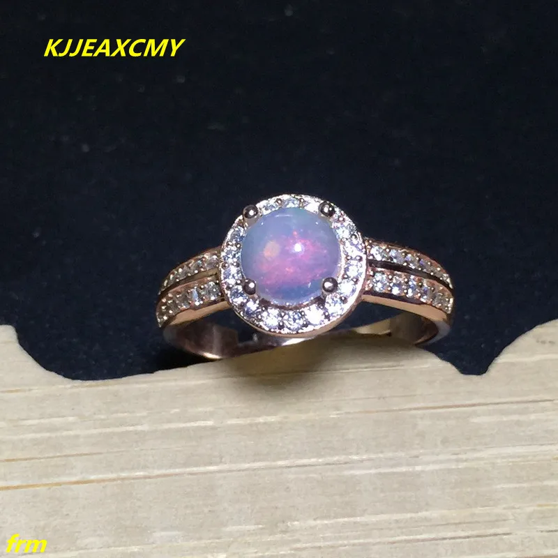 KJJEAXCMY Edlen schmuck Sterling Silber Eingelegten Australischen Opal Damen Ring