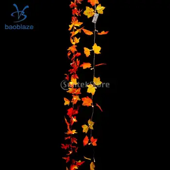 

20-LED Maple Leaves String Fairy Light Flexible Decorative Lamp for Christmas Tree Garden Balcony Patio Decor, Battery Powered