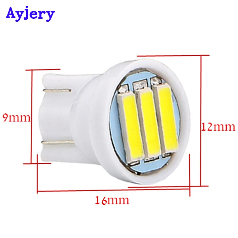 Ayjery 500X T10 7014 3 SMD налобный фонарь на 3 светодиодах 194 927 161 168 W5W Авто Подсветка приборной панели сигнальные лампы AC/DC 12 V парковки боковая лампа