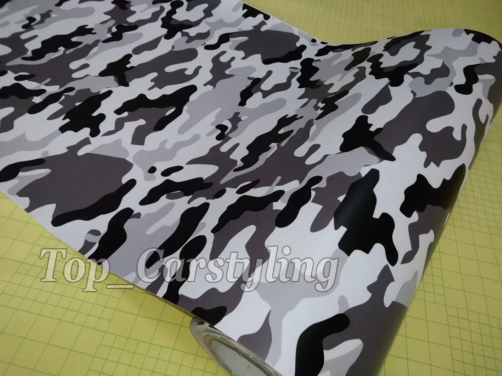 Urban Snow winter camo vinyl car wrapping film sheets (4) - 