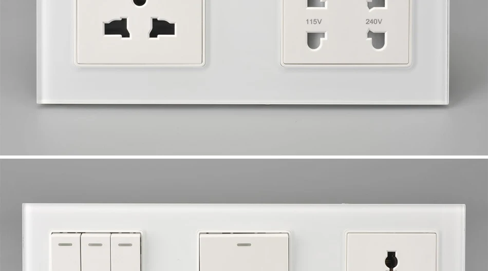 de vidro 16a ac 90v-265v 2.4a portas usb