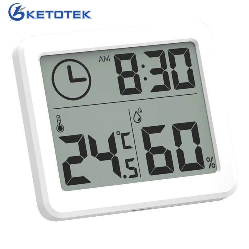 

Digital Thermometer Hygrometer Indoor Room Electronic LCD Temperature Humidity Meter Weather Station Clock -10~70C 10% - 99%RH