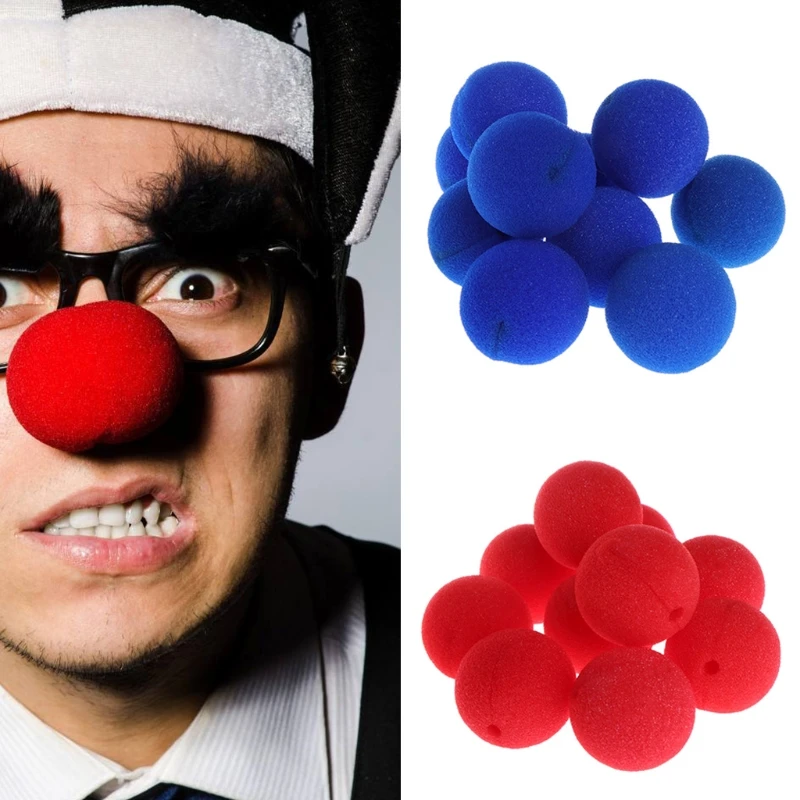 Naso da Clown con palla di spugna da 10 pezzi per il giocattolo del partito  in Costume di Halloween di natale - AliExpress