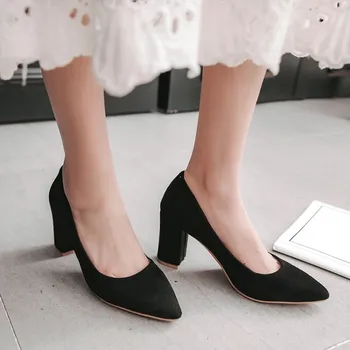

Vogue of new fund of 2018 sequins thick with high with super small size 31-4800 shallow mouth single shoes of 18118