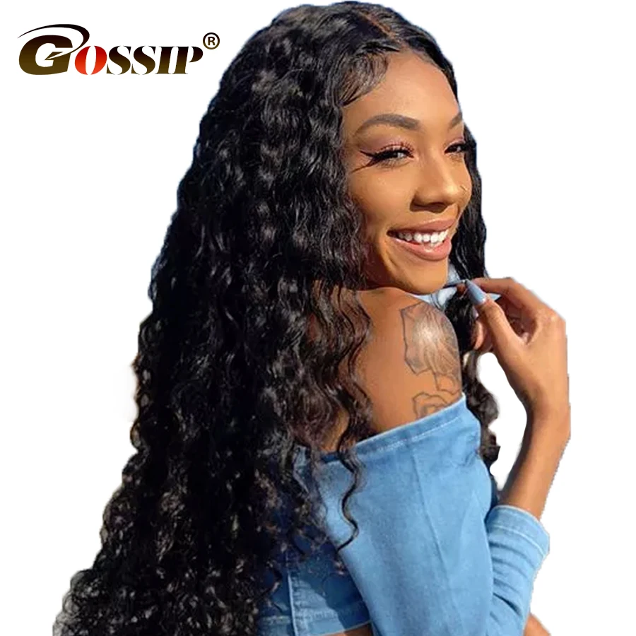 Gossip Hair 360 Lace Frontal Wig Pre Plucked With Baby Hair 180 Density Curly Human Hair Wig Brazilian Water Wave Remy Lace Wigs (2)