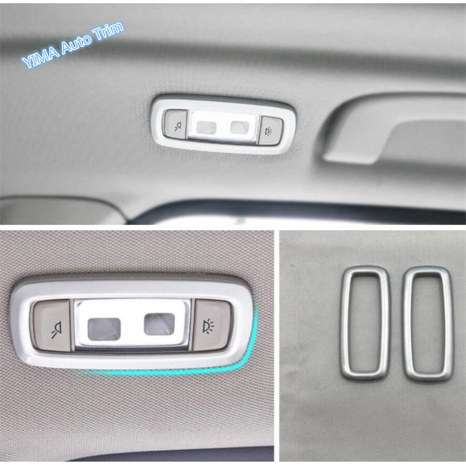 

Lapetus Car Styling Rear Row Roof Reading Lights Lamp Frame Cover Trim ABS Fit For BMW X5 G05 2019 Matte Carbon Fiber Style