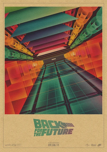 Classic Sci-fi Movie Back to The Future Retro Kraft Poster Wall Sticker Home Bar Art Posters Decor 1