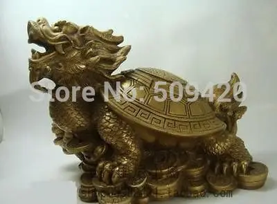 

fast ShippingWonderful Chinese Bronze Fengshui Dragon Turtle Statue