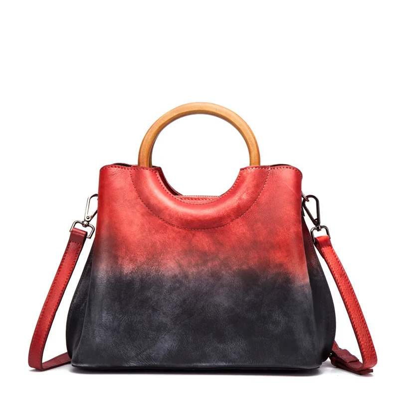 ESUFEIR брендовая винтажная женская сумка из натуральной кожи, роскошный дизайн, модная женская сумка-мессенджер, сумка-тоут, женская сумка - Цвет: Vintage red