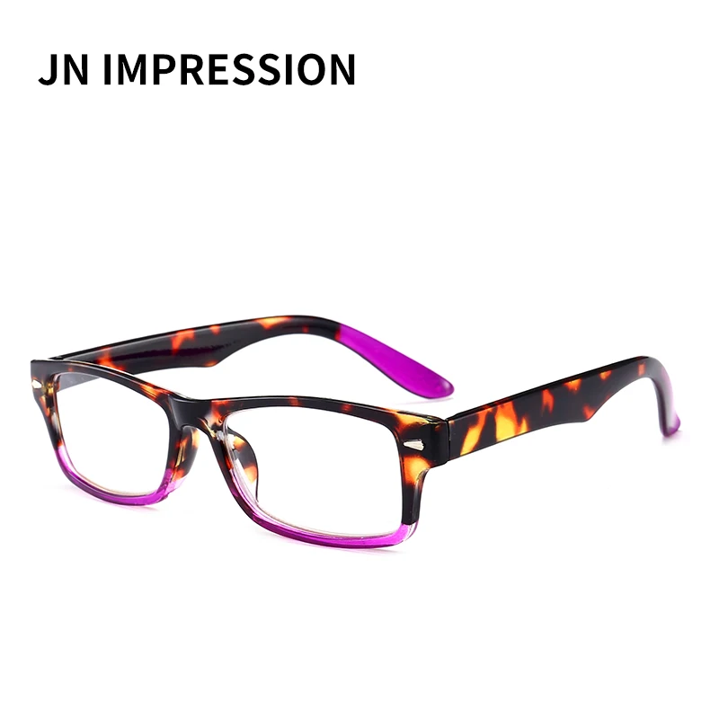 JN Ретро Модные женские очки для чтения мужские очки с полной оправой прозрачные полимерные линзы t18957