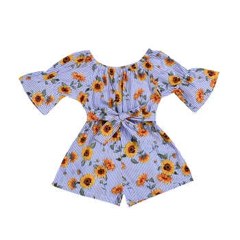 

Baby Romper Toddler Kids Baby Girl Short sleeves Romper chrysanthemum Print Jumpsuit Outfits Clothes
