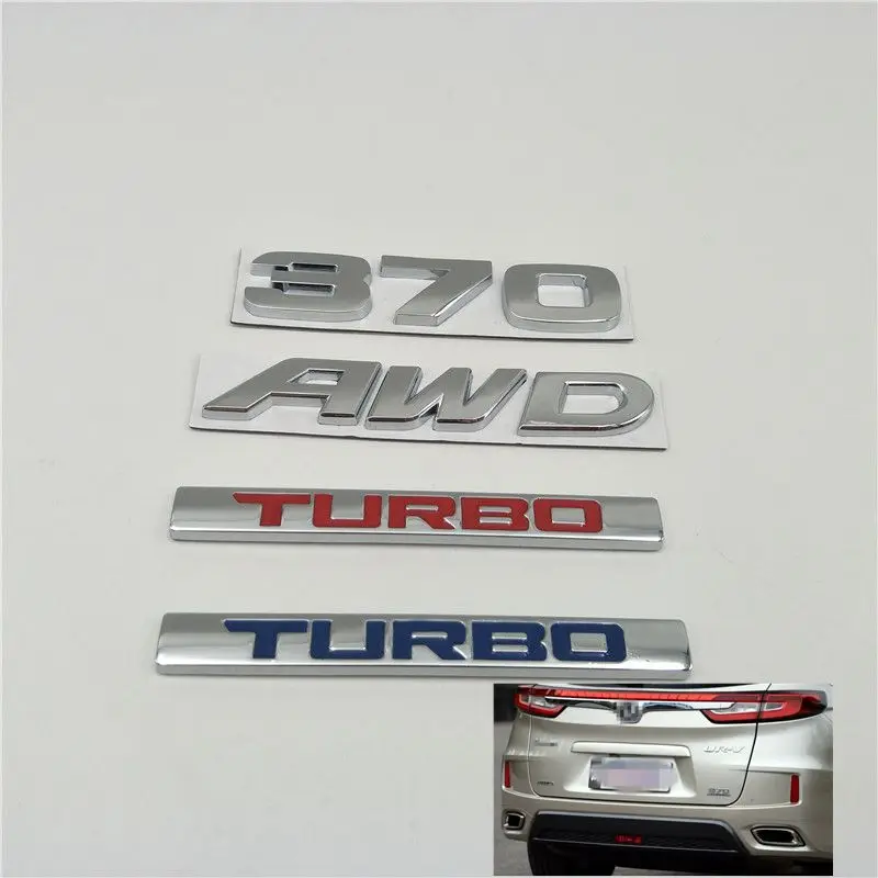 Для Honda URV CRV Avancier Crown Accord Civic HR-V 370 AWD эмблема Turbo задний багажник багажника