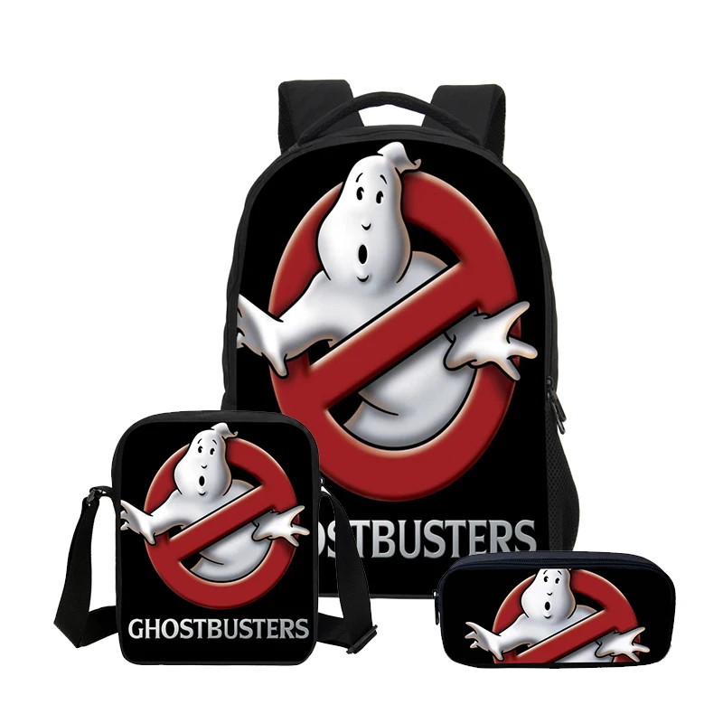 

3Pcs/Set Portfolio School Bags For Boys Girls Ghostbusters Letter 3D Printed Backpacks Teenage Children Bookbag Mochila Escolar