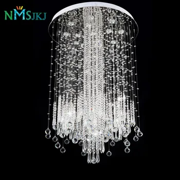 

Modern Minimalist LED Vanity Long Stair Crystal Chandelier Light Fixture for Living Room Large Luxury Hotel Hall Foyer Lamp