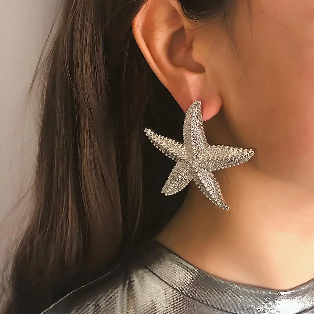 

Women Starfish Shape Pendant Statement Stud Earrings Ear Jewelry Gift new fashion earings