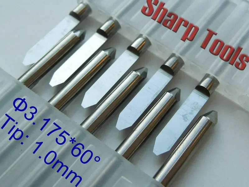 

1/8 Shank 60 Degree 1.0mm V Cutter Solid Carbide End Mills CNC Router Bits for Wood Engraver, Acrylic MDF CNC Router Cutter Bits