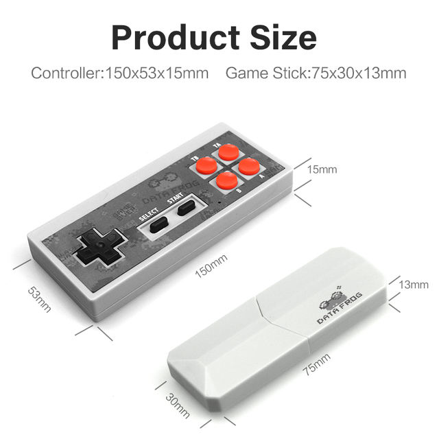 Data Frog New Video TV Game Console 8 Bit Built-in Real 600 Classic Retro Games Potable Mini Wireless Controller AV Output
