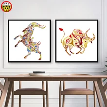 Картина по номерам художественная краска по номерам diy масляная краска животный цвет окрашенный ручной работы-цветная бумага cut abstract south asia style