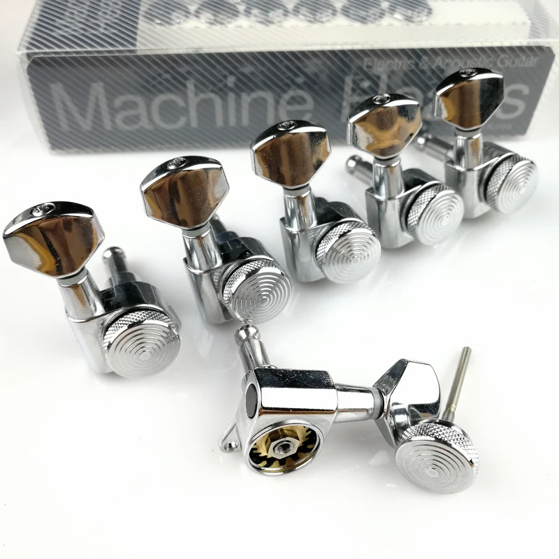 Günstig Neue Chrome Gitarre Locking Tuners Elektrische Gitarre Mechaniken Mechaniken JN 07SP Lock Silber Tuning Pegs (Mit verpackung)