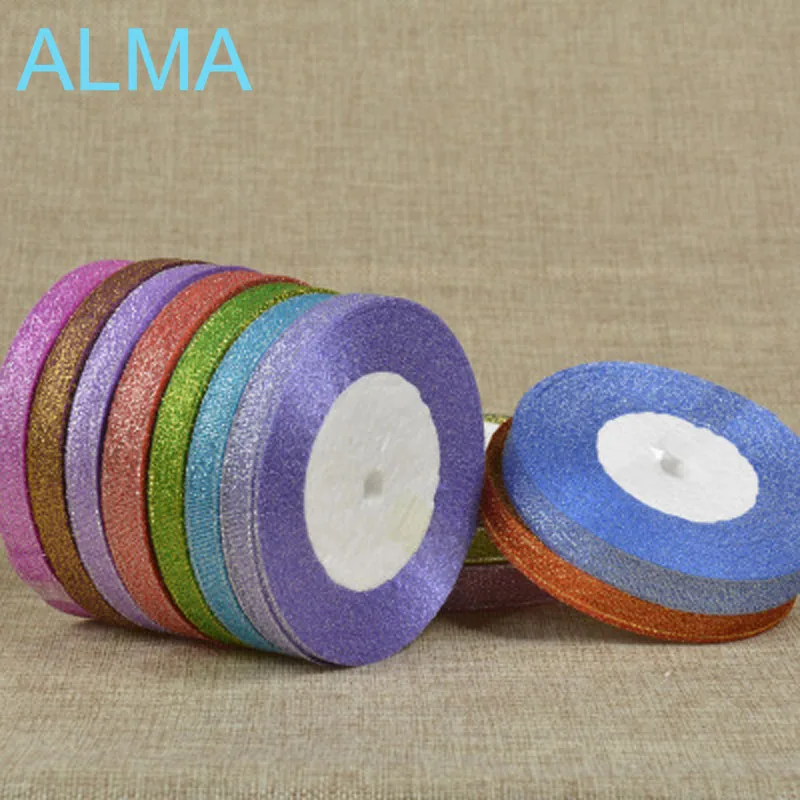 

1CM width glitter ribbons gold/silver 22M/lot for wedding hand mand home party gift package decorations accessories tape