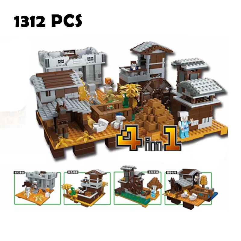 

Compatible with lego Models building toy ZB363 1312PCS 4in1 My World Sunset Manor Villa Building Blocks toys & hobbies
