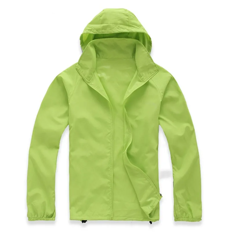 Новинка, весенне-летние быстросохнущие Водонепроницаемые кожаные куртки, Женское пальто с защитой от ультрафиолета, ультра-светильник, дышащая ветровка для женщин - Цвет: fruit green