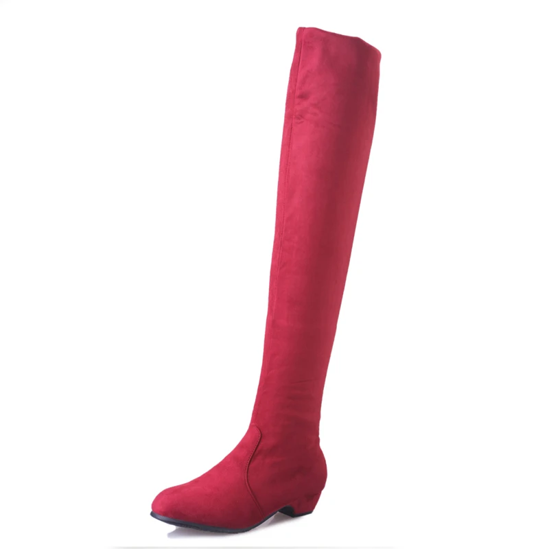 Высокие сапоги; женская обувь; модные сапоги выше колена для женщин; коллекция года; сезон осень-зима; Botas Feminina; высокие сапоги до бедра для женщин; s - Цвет: Red